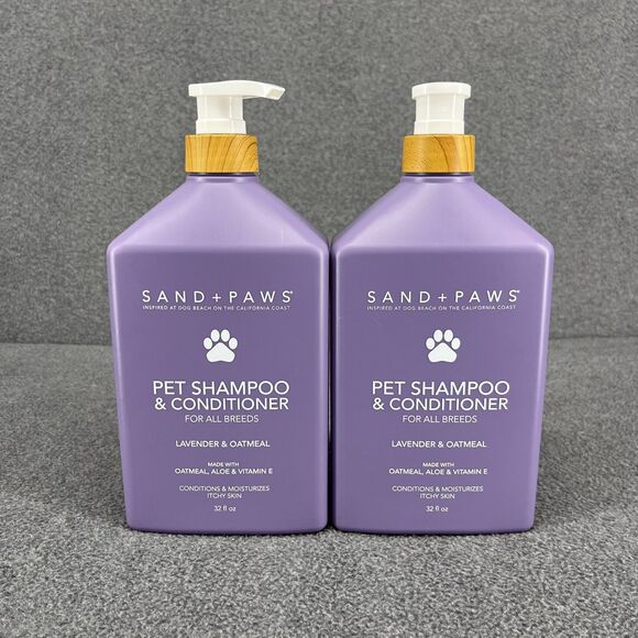 2x‎ Sand + Paws Lavender Oatmeal Pet Shampoo & Conditioner 32 fl oz - Picture 1 of 8